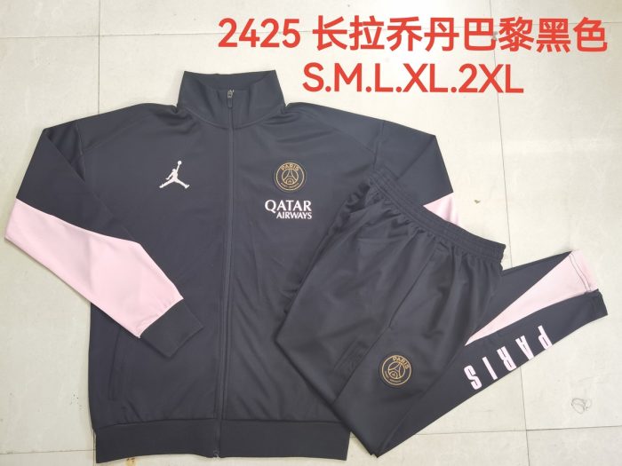 Paris Saint-Germain 24-25 Long Sleeve Training Jacket Black with Pink Sleeves - 图片 9