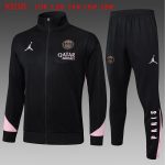 PSG 24/25 Jordan Long Sleeve Black with Pink Sleeves Kids
