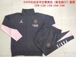 PSG 24/25 Jordan Long Sleeve Black with Pink Sleeves Kids - 图片 3