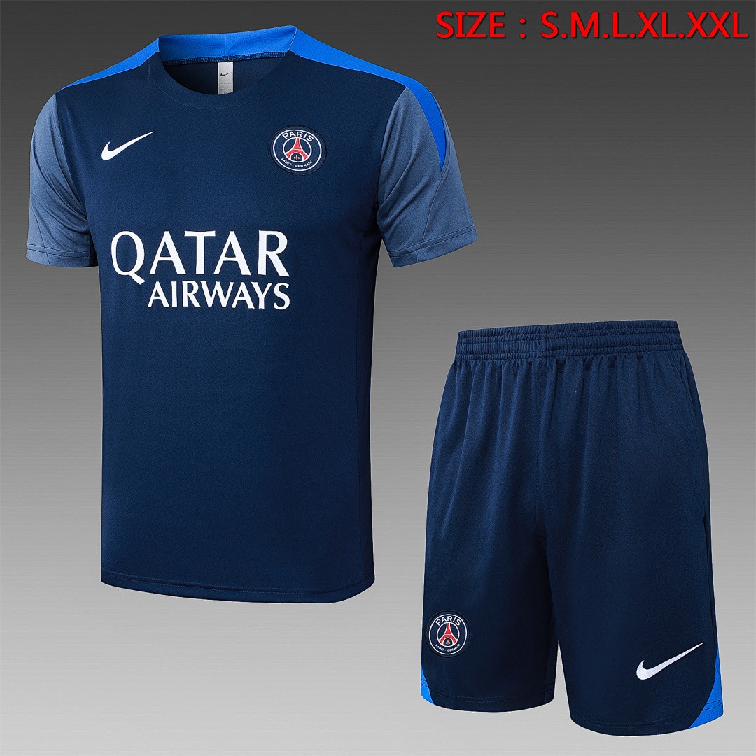 Paris Saint-Germain 2025/26 Training Short Sleeve Set in Blue
