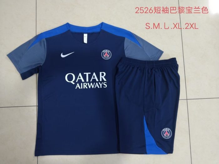 Paris Saint-Germain 2025/26 Training Short Sleeve Set in Blue - 图片 9