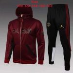 PSG 21/22 Jordan Long Sleeve Hoodie Maroon Kids