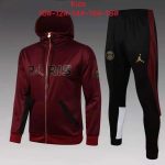 PSG 21/22 Jordan Long Sleeve Hoodie Maroon Kids - 图片 2