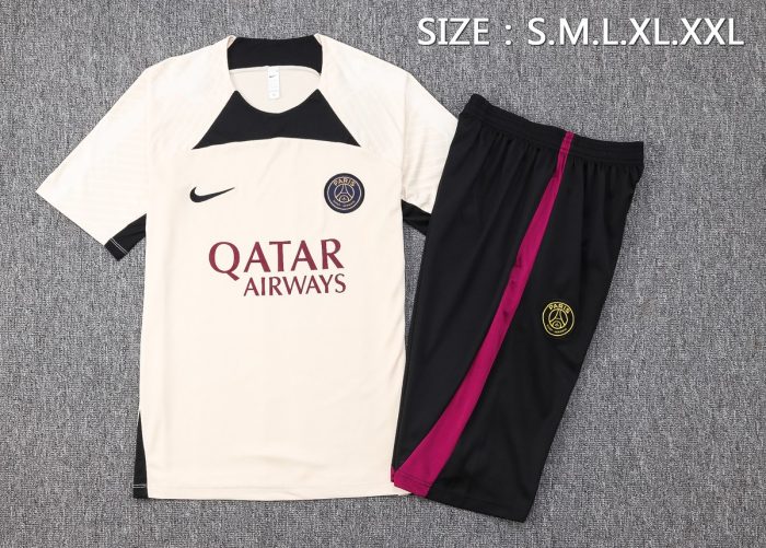 PSG 23-24 Short Sleeve Training Set in Earth Yellow with 7/8 Pants - 图片 2