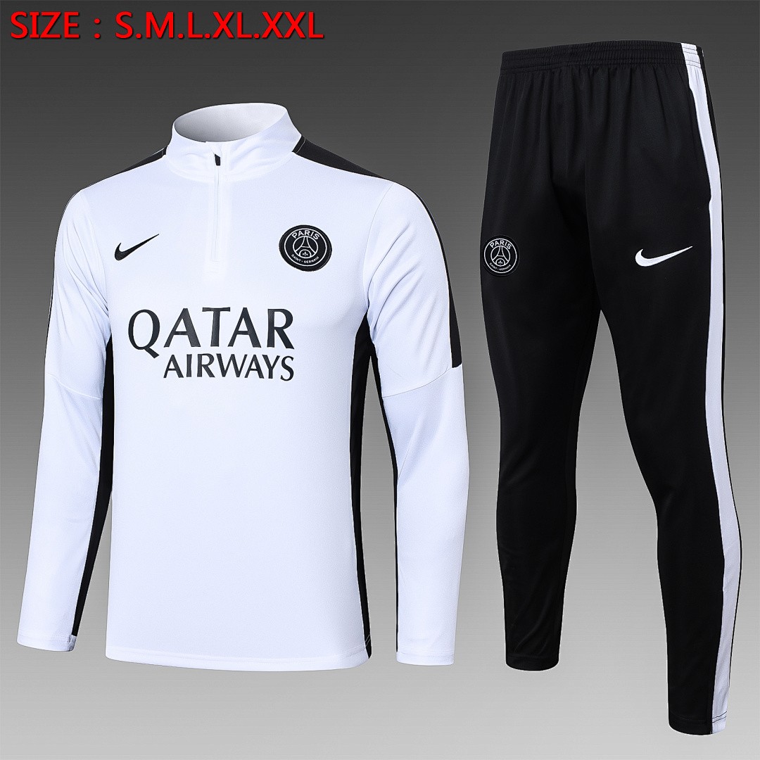 PSG 23-24 Half-Zip Jacket White with Black Shoulder Panels