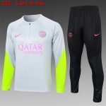 PSG 23-24 Half-Zip Jacket Light Gray with Fluorescent Green Sleeves