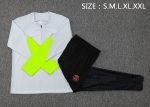 PSG 23-24 Half-Zip Jacket Light Gray with Fluorescent Green Sleeves - 图片 2