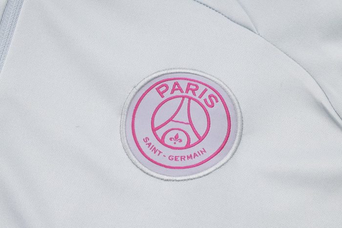 PSG 23-24 Half-Zip Jacket Light Gray with Fluorescent Green Sleeves - 图片 5