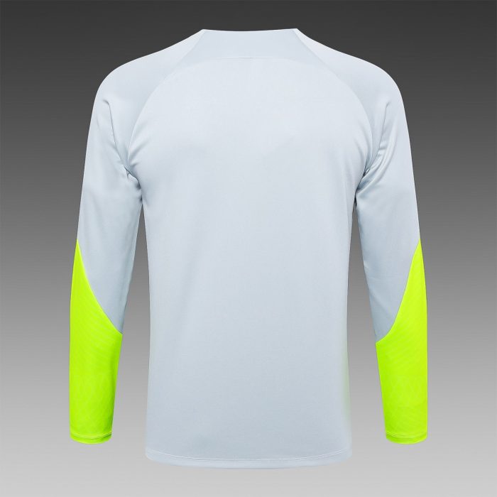 PSG 23-24 Half-Zip Jacket Light Gray with Fluorescent Green Sleeves - 图片 7