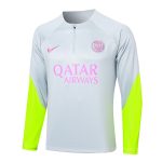 PSG 23-24 Half-Zip Jacket Light Gray with Fluorescent Green Sleeves - 图片 8