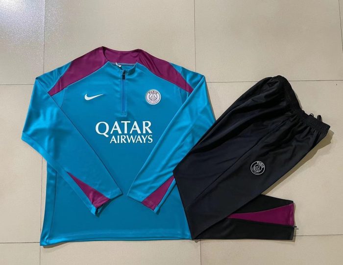 PSG 24-25 Half Zip Jacket Kids Blue - 图片 3