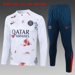 PSG 24/25 Kids White Splatter Print Half-Zip Jacket