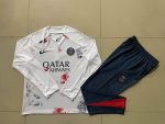 PSG 24/25 Kids White Splatter Print Half-Zip Jacket - 图片 3