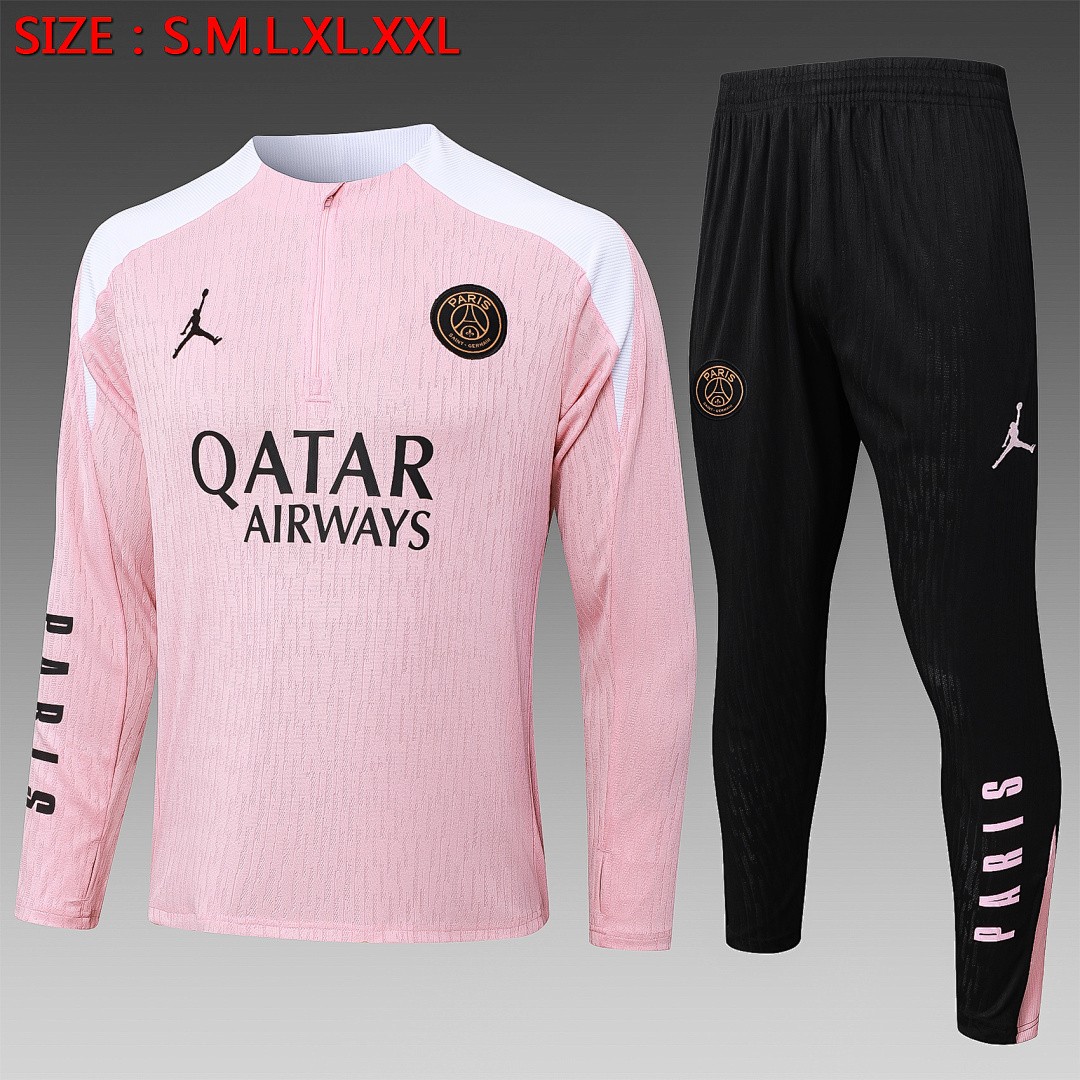 PSG 24-25 Jordan Pink Half-Zip Jacket (Player Version)