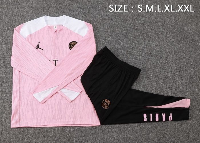 PSG 24-25 Jordan Pink Half-Zip Jacket (Player Version) - 图片 2