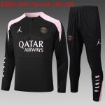 PSG 24/25 Jordan Half-Zip Jacket Black Player Version (Pink Shoulder) Kids