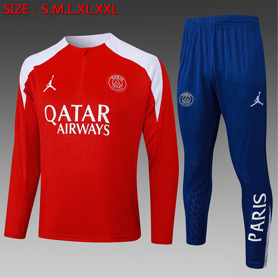 JER-7246_1 Paris Saint-Germain 2025/26 Player Version Half-Zip Jacket Red - 图片 1