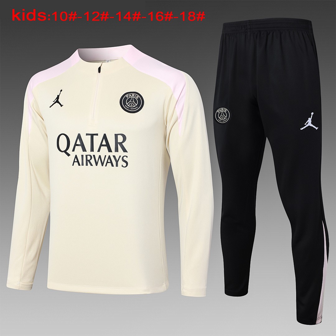 PSG 24-25 Jordan Half-Zip Jacket Kids Apricot