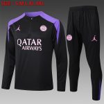 PSG 24-25 Jordan Black Half-Zip Jacket (Player Version)