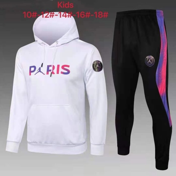 PSG 2021-22 Jordan White Kids Cap (Front Colorful Logo) - 图片 2
