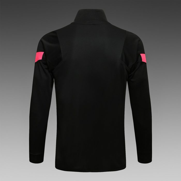 PSG 21/22 Long Zip Jacket Black (Pink Logo) - 图片 3