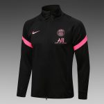 PSG 21/22 Long Zip Jacket Black (Pink Logo) - 图片 4