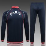 PSG 21-22 Long Zipper Jacket Blue with Red Collar - 图片 2