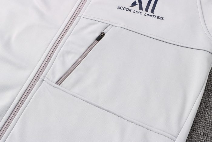 PSG 21-22 Long Zip Jacket with Hood Light Gray - 图片 4