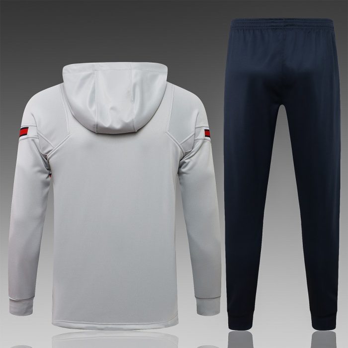 PSG 21-22 Long Zip Jacket with Hood Light Gray - 图片 7