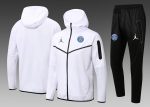 PSG 22/23 White Long Zip Jacket with Hood