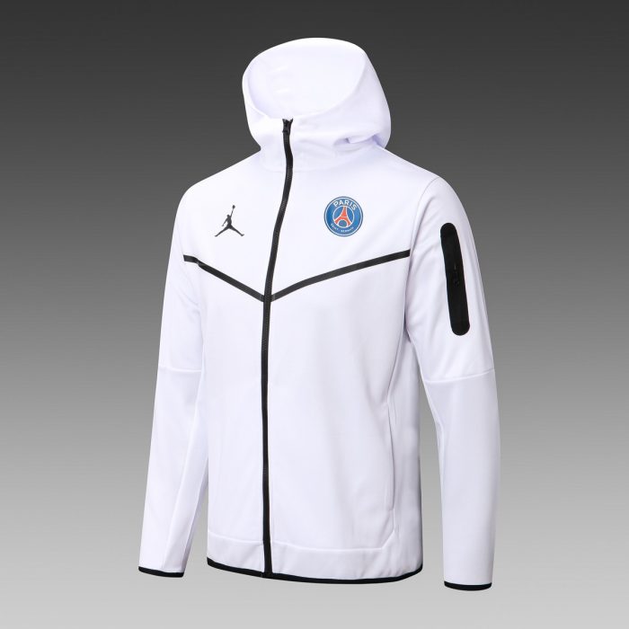 PSG 22/23 White Long Zip Jacket with Hood - 图片 8