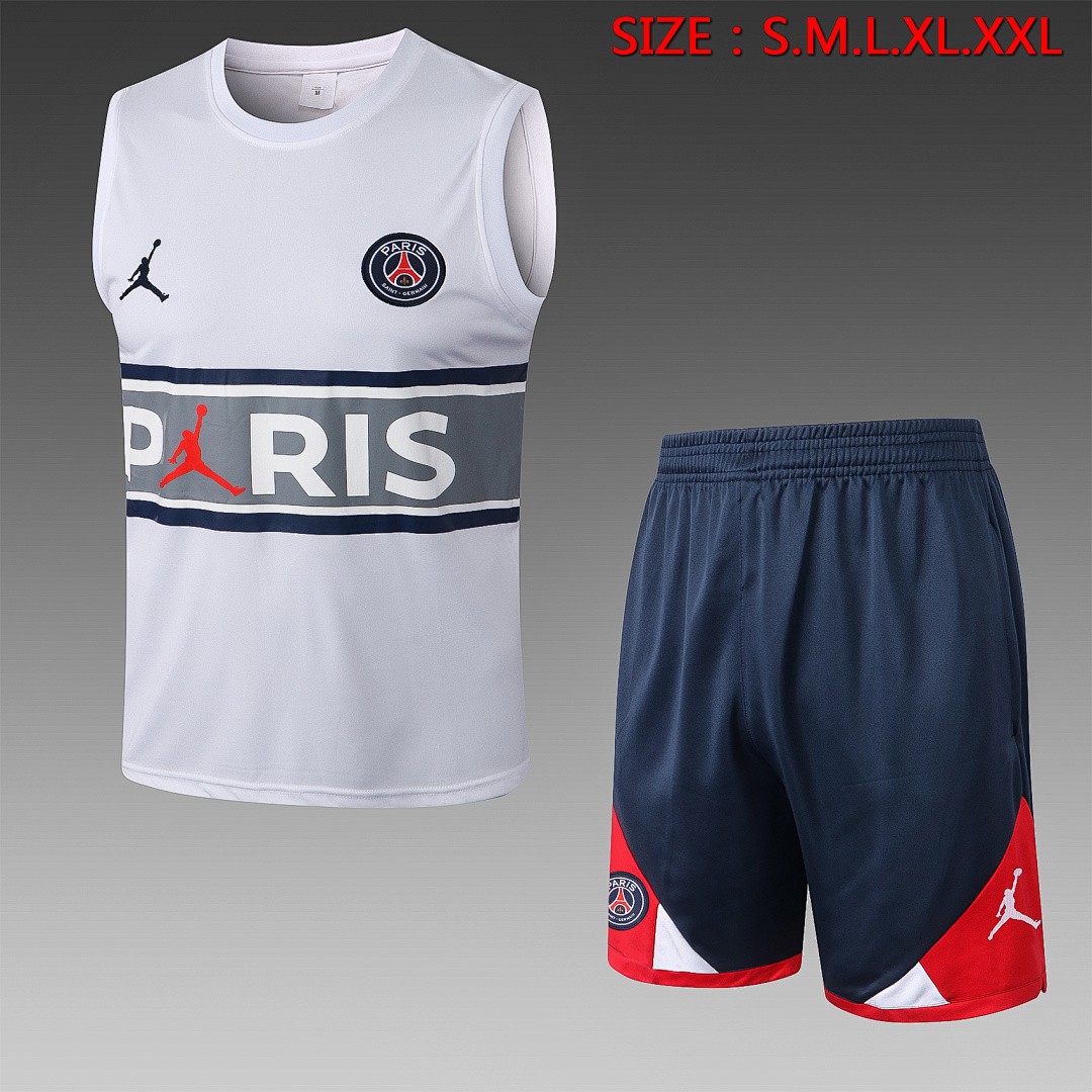 PSG 22/23 Jordan White Vest (Grey Chest Logo)
