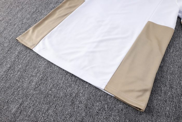 PSG 22/23 Long Zip Jacket White with Yellow Sleeves - 图片 5