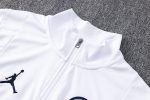 PSG 22/23 Long Zip Jacket White with Yellow Sleeves - 图片 7