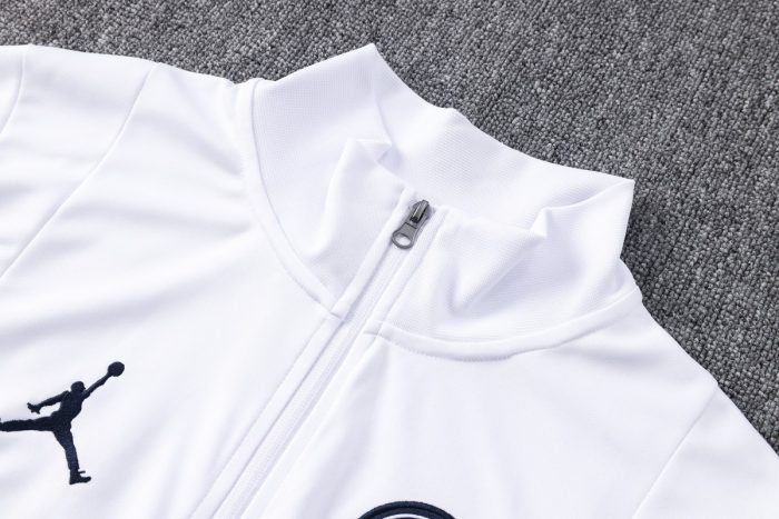 PSG 22/23 Long Zip Jacket White with Yellow Sleeves - 图片 7