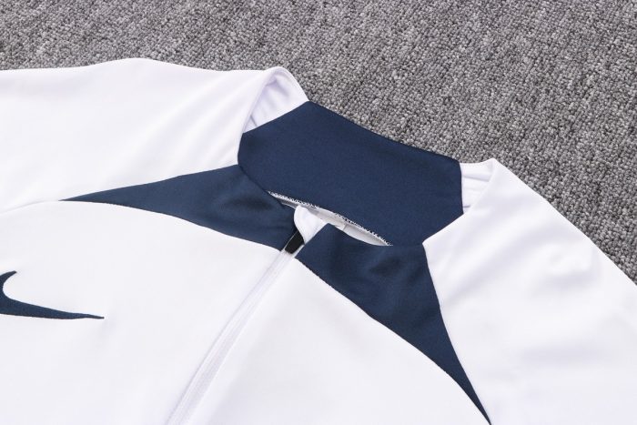 PSG 22/23 Half-Zip Jacket White with Navy Blue Collar - 图片 6