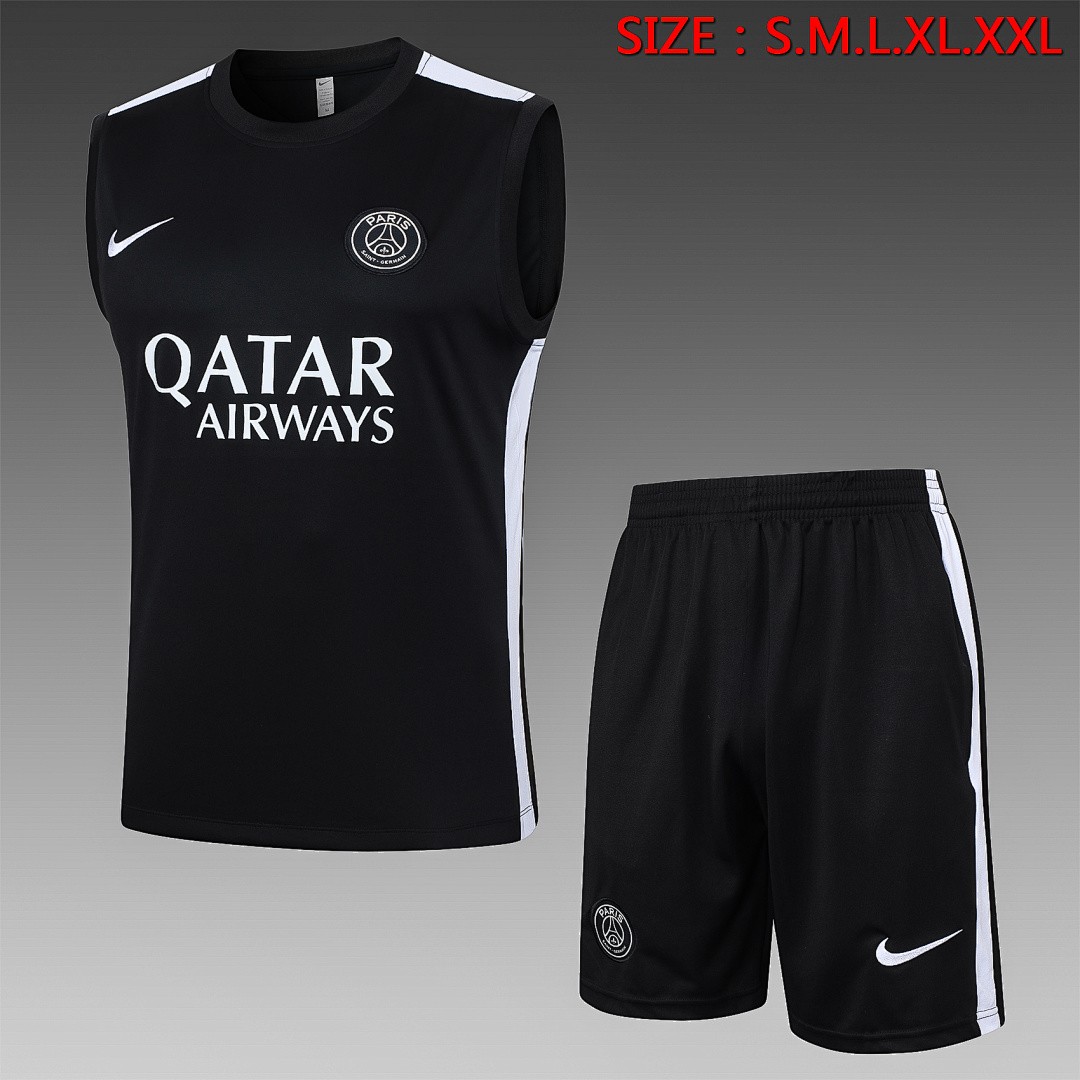 Paris Saint-Germain 23-24 Black Vest with White Shoulders