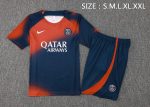 Paris Saint-Germain 23/24 Short Sleeve Training Set in Red/Blue Splatter with 5-Inch Shorts - 图片 2