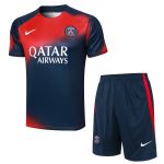 Paris Saint-Germain 23/24 Short Sleeve Training Set in Red/Blue Splatter with 5-Inch Shorts - 图片 8