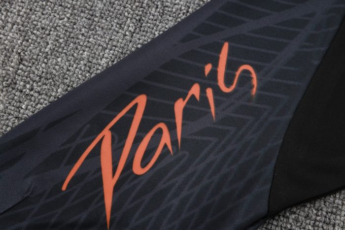 PSG 23-24 Half-Zip Jordan Black Yellow Splatter - 图片 4