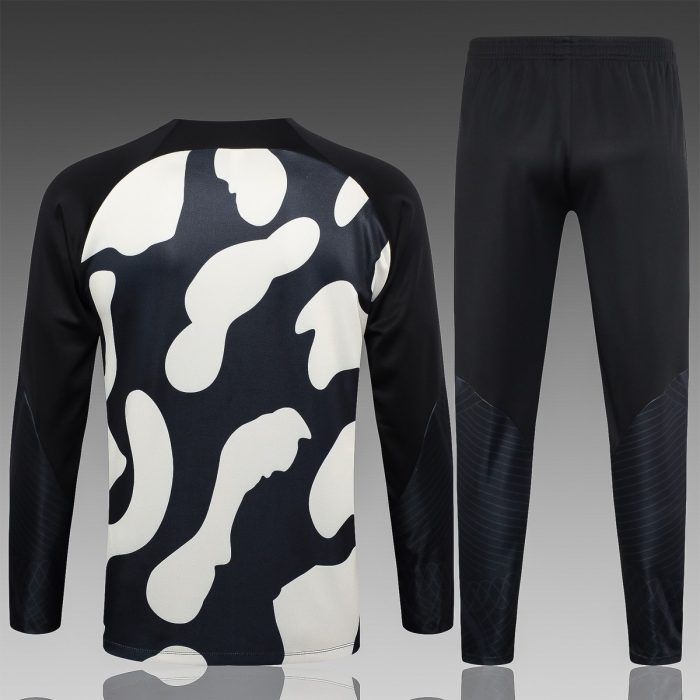 PSG 23-24 Half-Zip Jordan Black Yellow Splatter - 图片 6