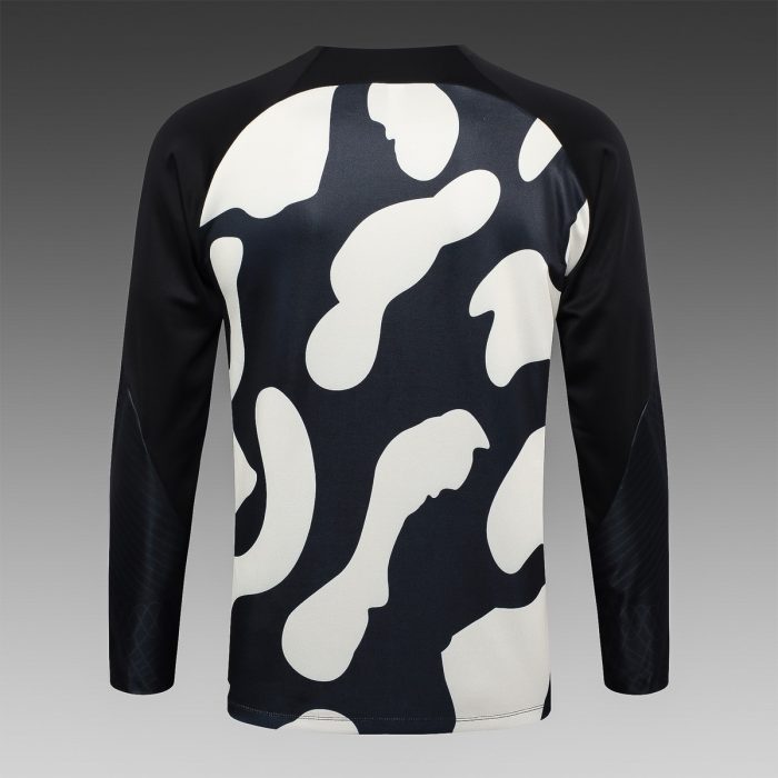 PSG 23-24 Half-Zip Jordan Black Yellow Splatter - 图片 7