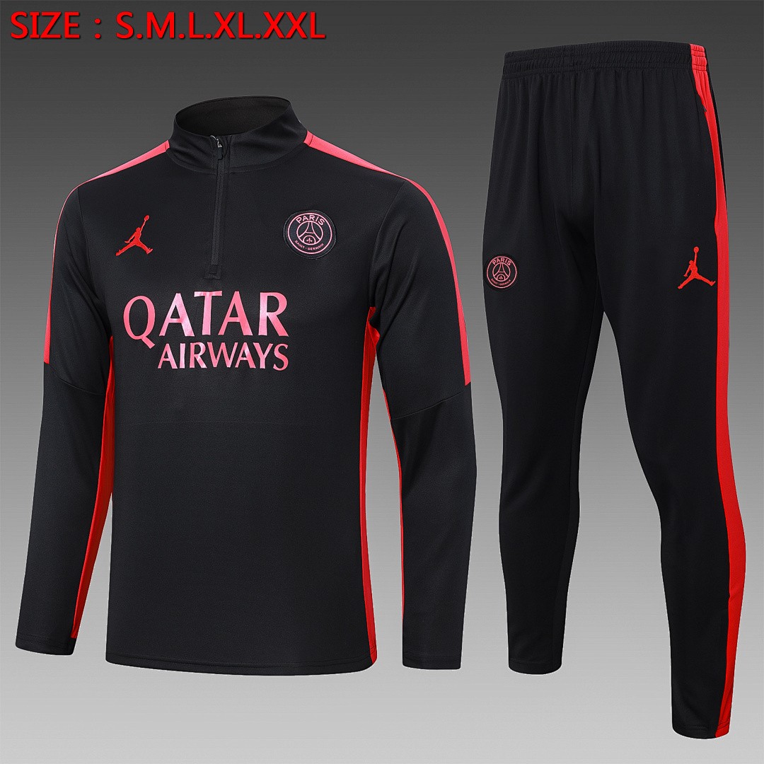 PSG 23-24 Half-Zip Jacket Black with Red Shoulder