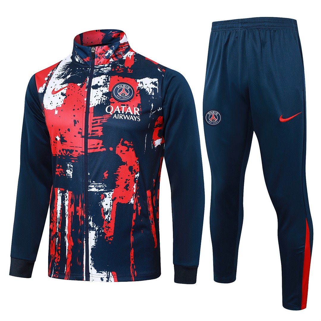 PSG 24/25 Long Zipper Jacket Paris Blue Spray