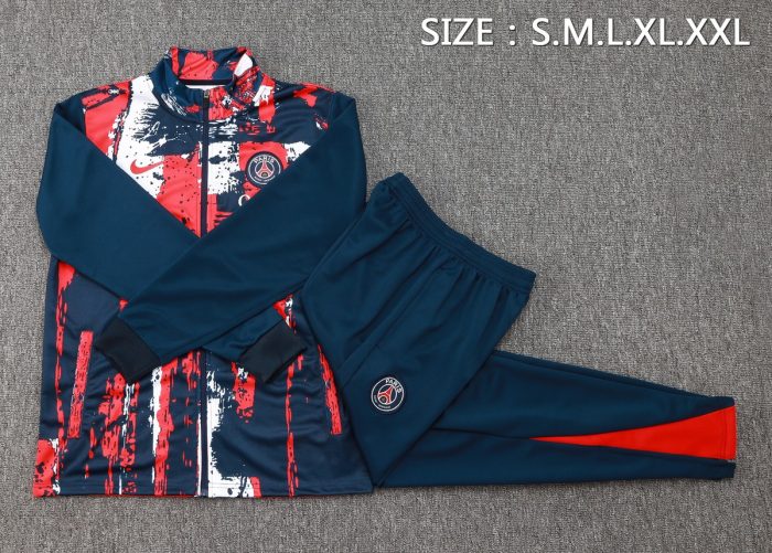PSG 24/25 Long Zipper Jacket Paris Blue Spray - 图片 2