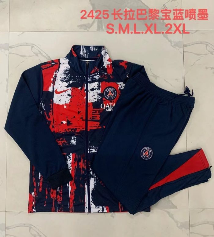 PSG 24/25 Long Zipper Jacket Paris Blue Spray - 图片 9