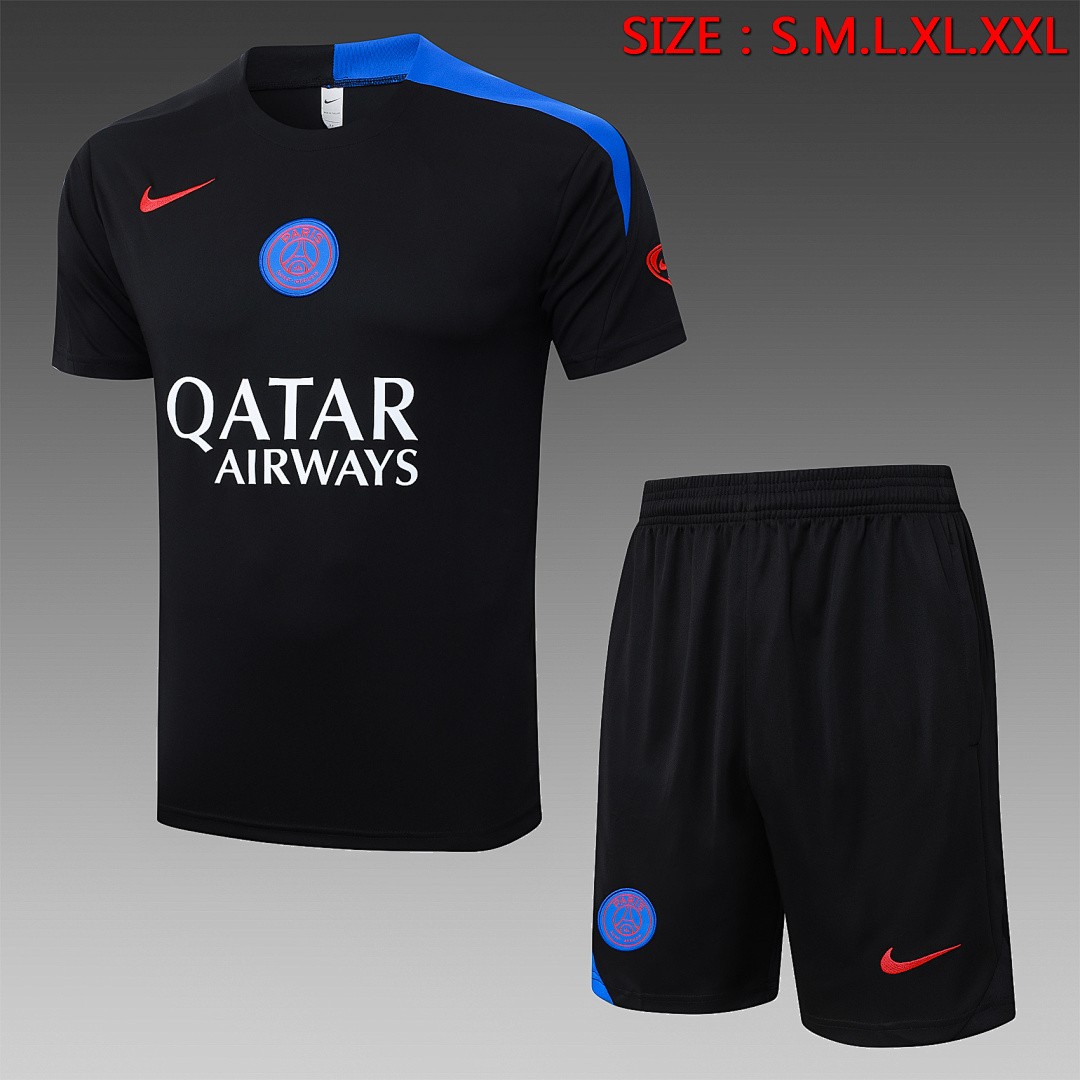 Paris Saint-Germain Black T90 Short Sleeve Training Shirt
