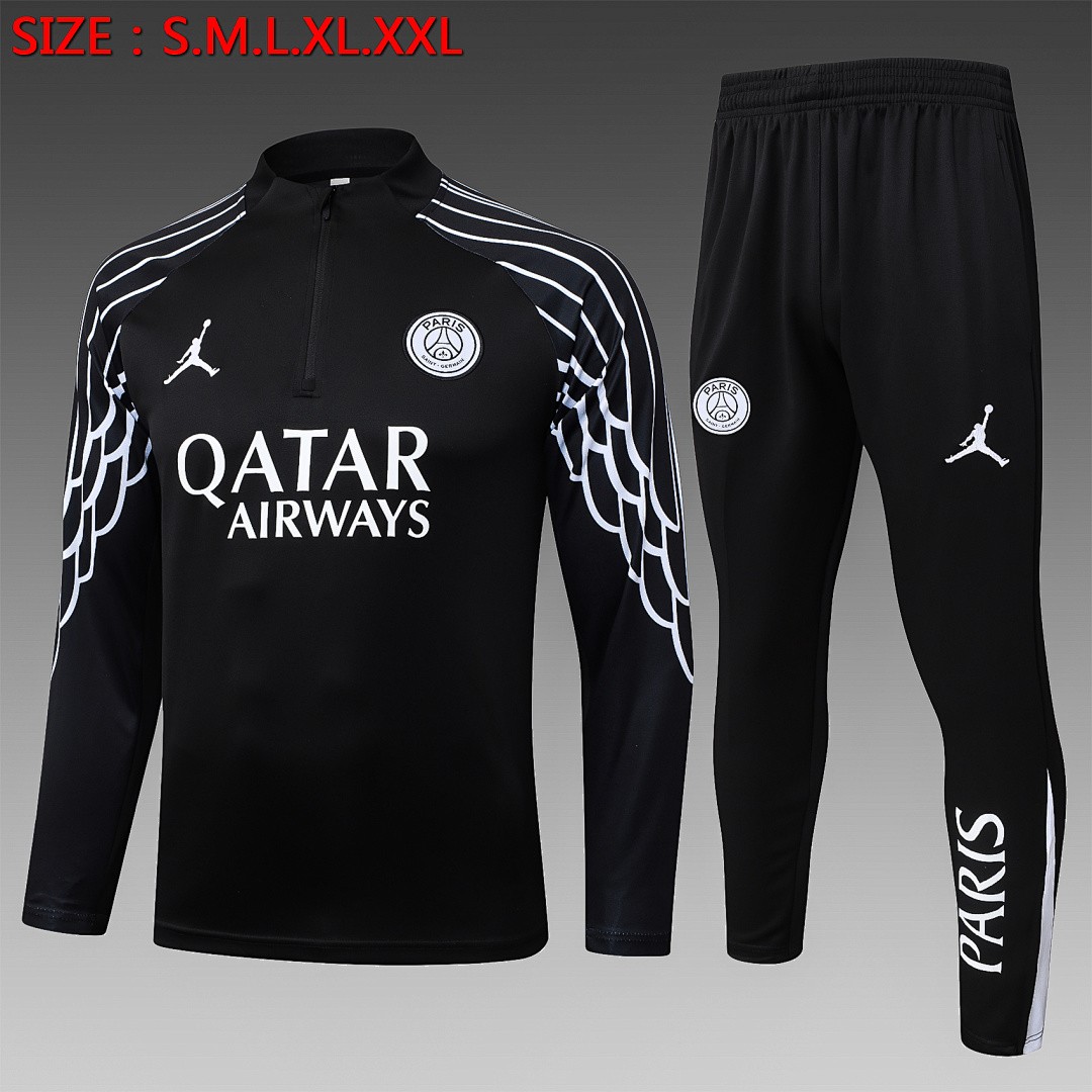 Paris Saint-Germain 2024 Black Splatter Half-Zip Jacket