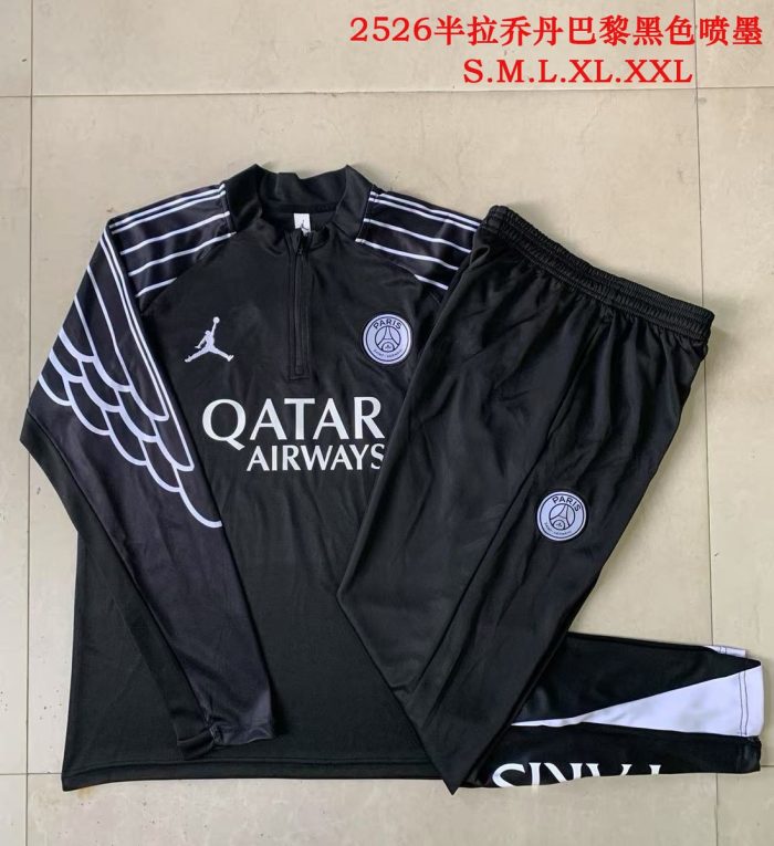 Paris Saint-Germain 2024 Black Splatter Half-Zip Jacket - 图片 9