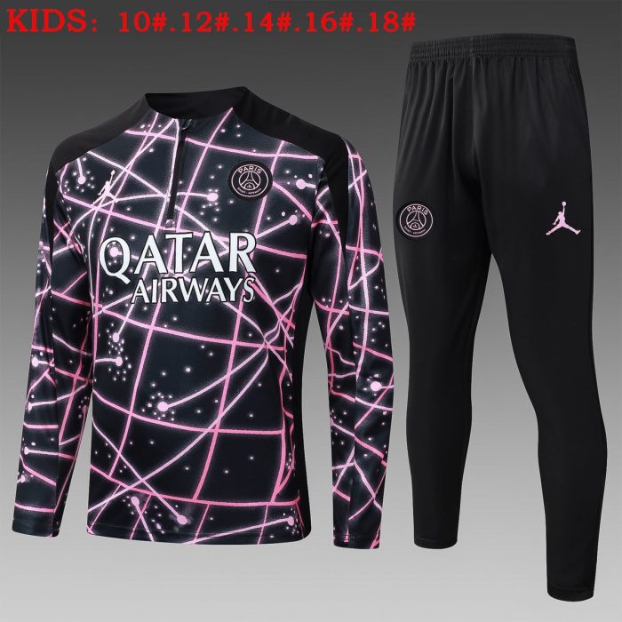 Paris Saint-Germain 2025/26 Half-Zip Jacket Black Starry Sky Print Kids - 图片 2